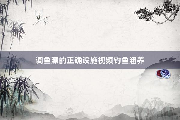 调鱼漂的正确设施视频钓鱼涵养