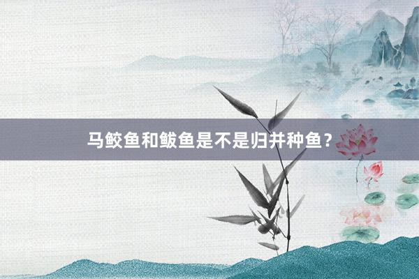 马鲛鱼和鲅鱼是不是归并种鱼？